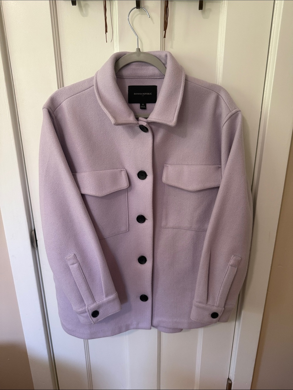 Banana Republic Light Lavender Button-Front Utility Jacket